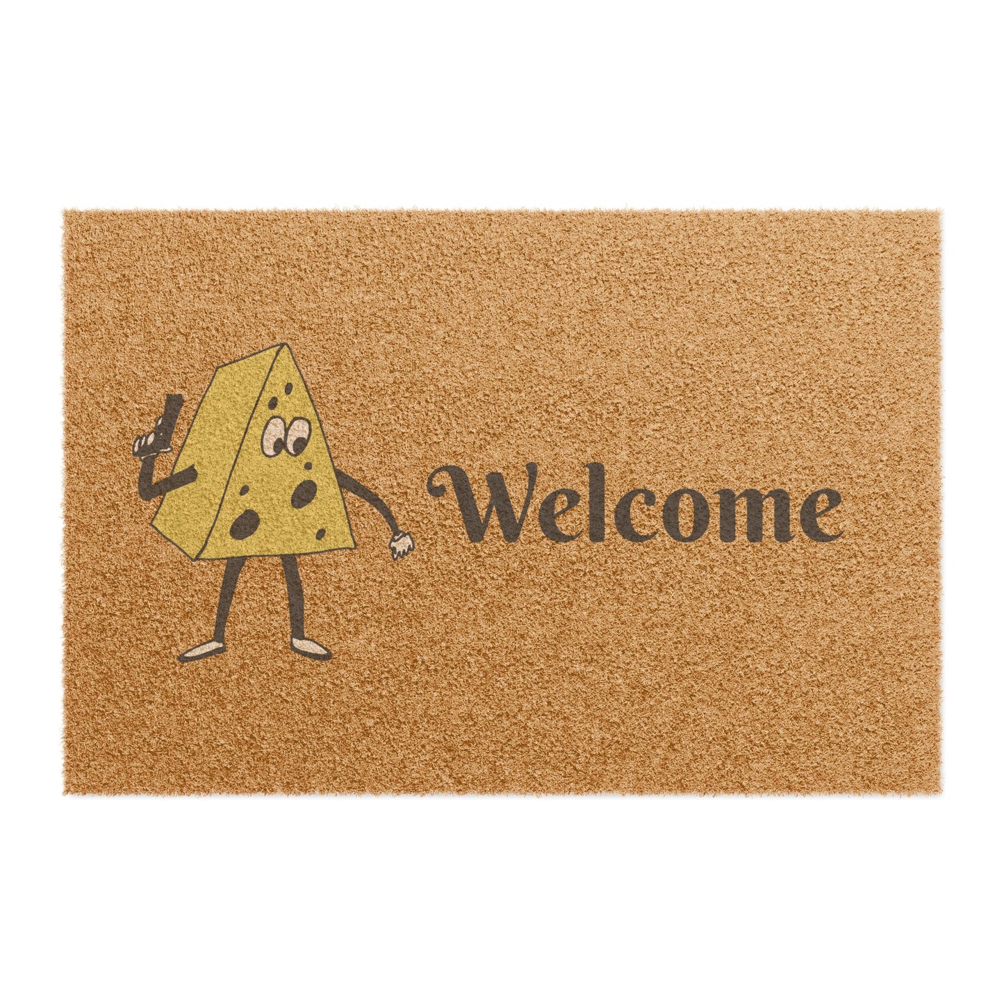 Cheeseman with gun doormat